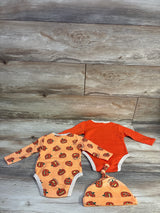 Life Is Good 3pc Waffle Knit Pumpkin Bodysuit Set Orange sz 3-6m