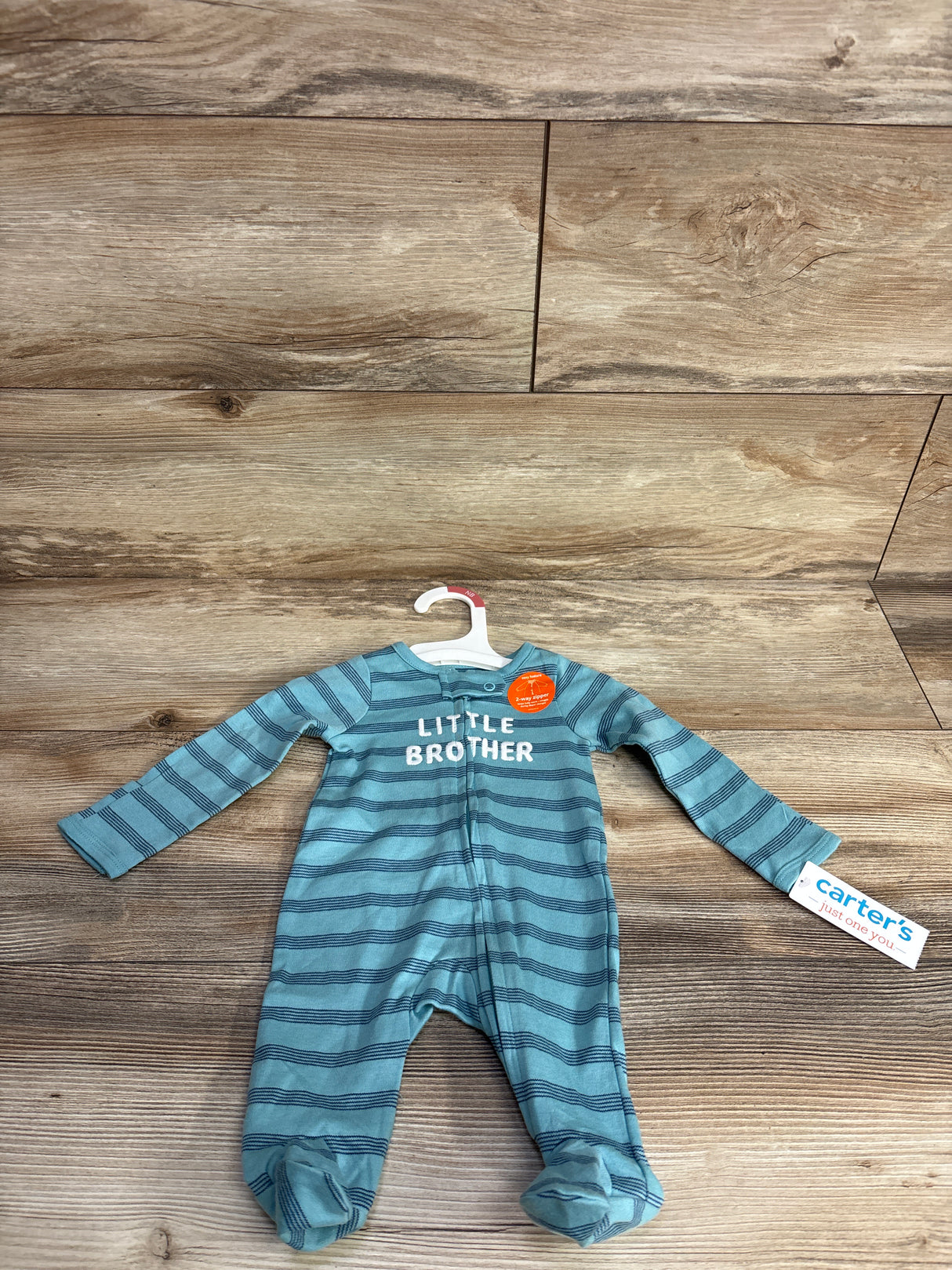 NEW Just One You Little Brother Striped Sleeper Green sz Newborn