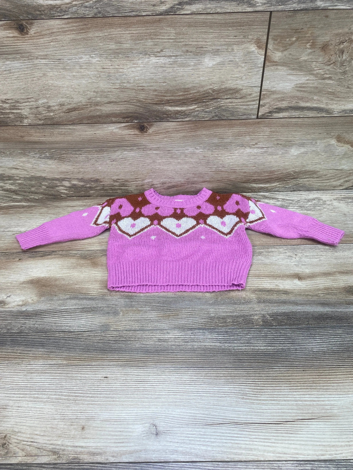 Carter's Heart Knit Sweater Pink sz 12m