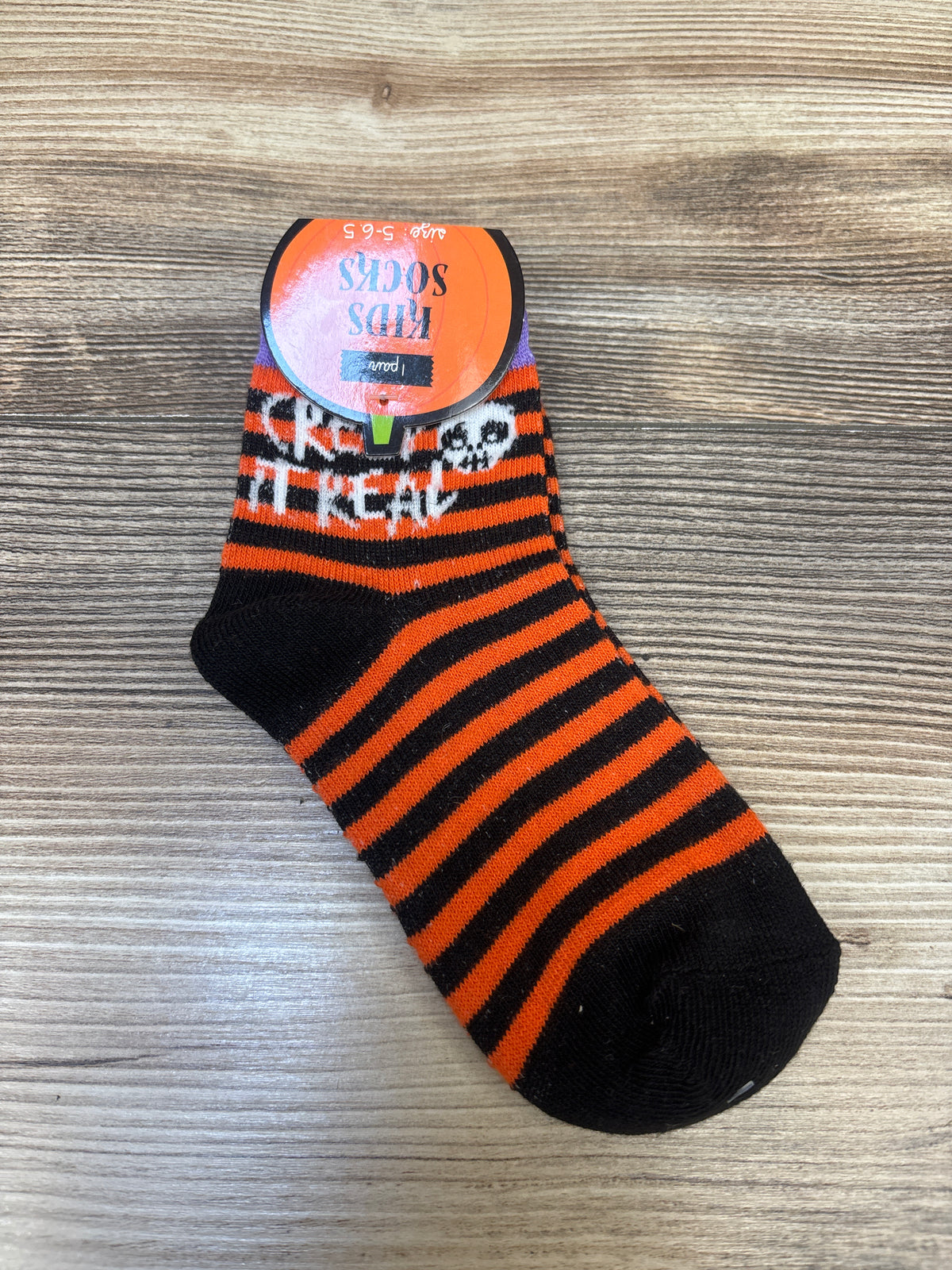 NEW Kids Halloween Socks Orange sz 5-6.5c