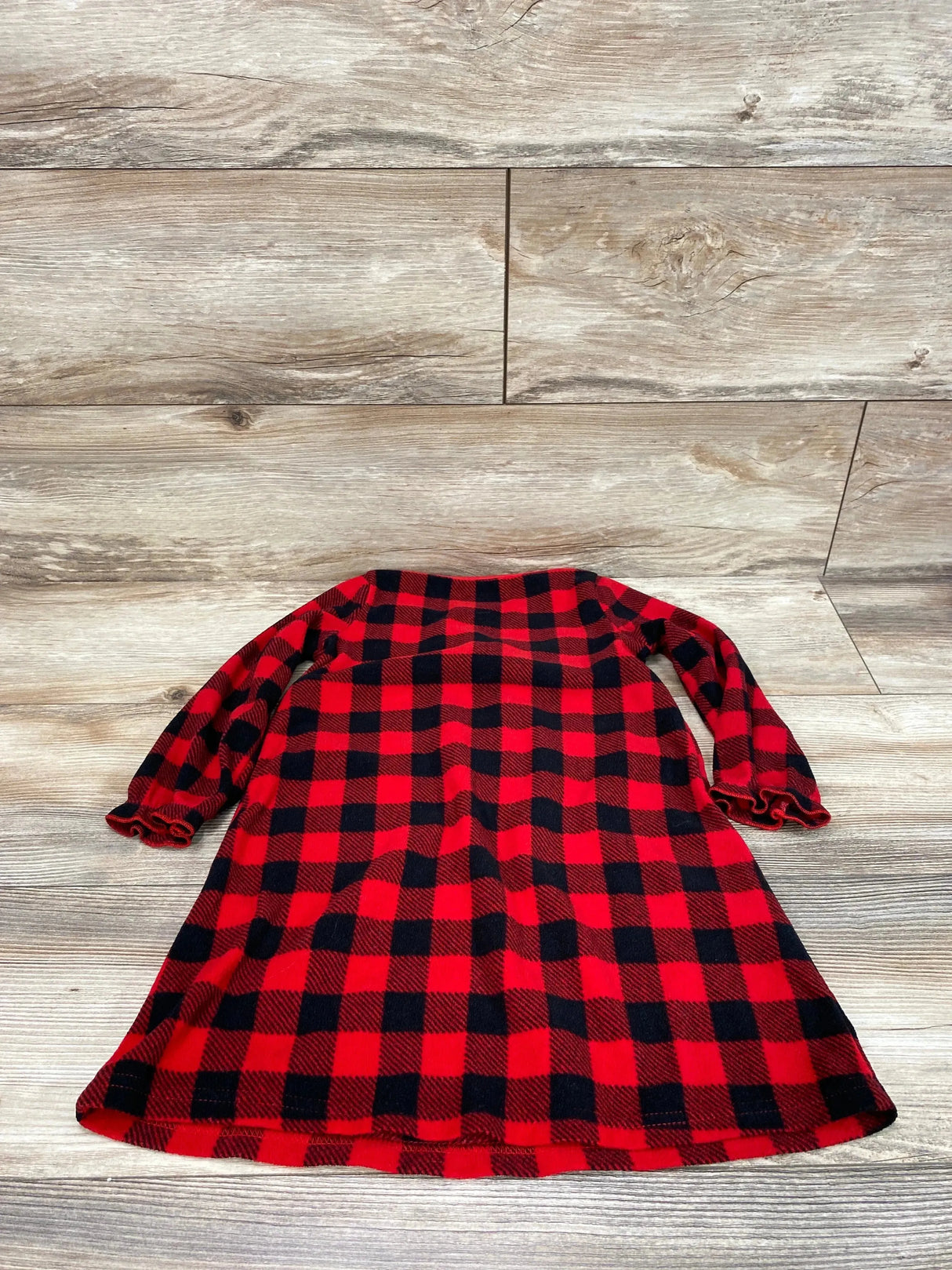 Cat & Jack LS Buffalo Plaid Nightgown Red sz 3T