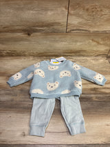 NEW Carter's 2pc Sherpa Sweatshirt & Pants Set Blue sz 6m