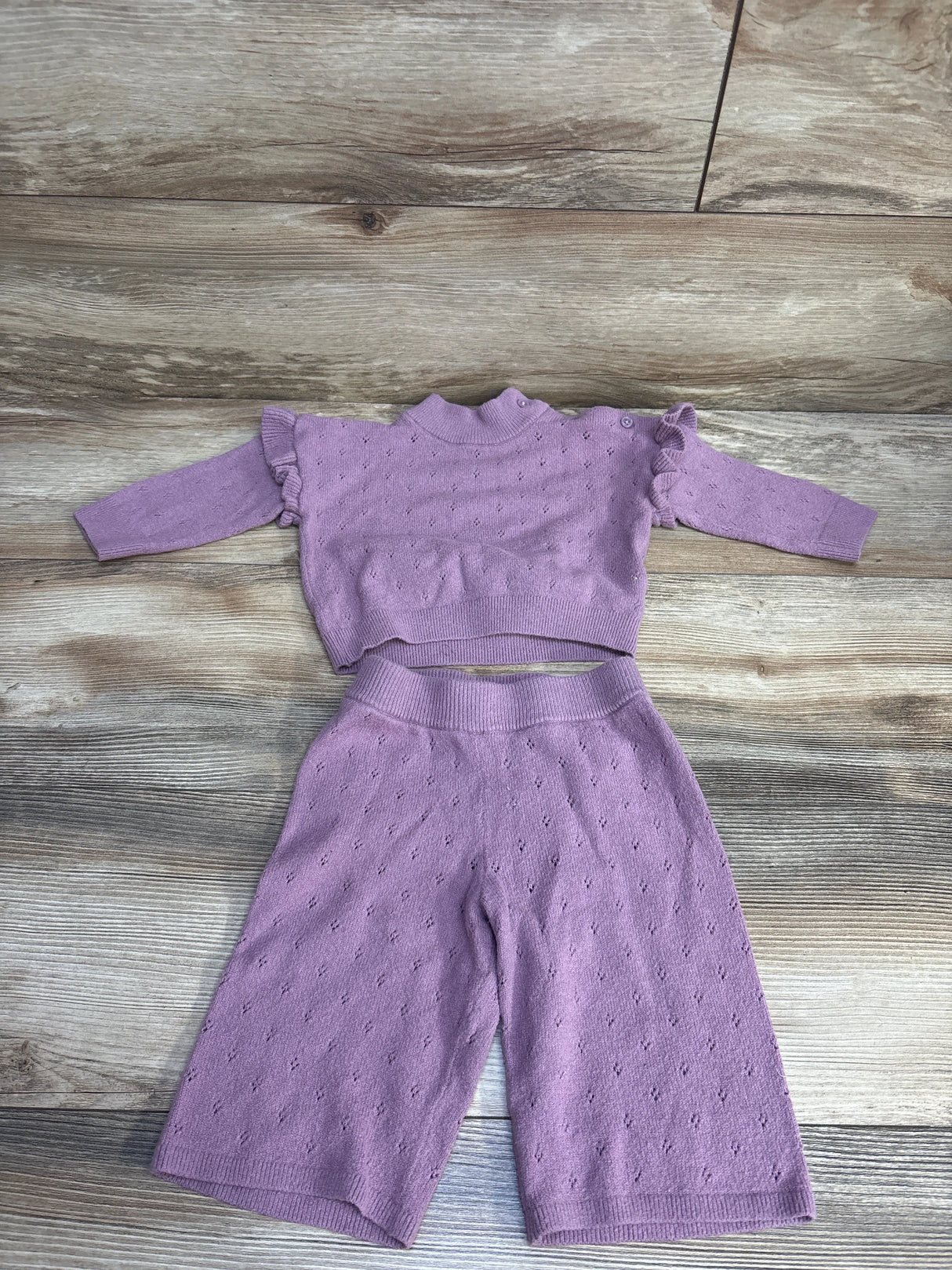 Baby Gap Eyelet Sweater Set Purple sz 6-12