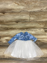 Pink & Violet Long Sleeve Denim Tulle Dress Blue sz 2T