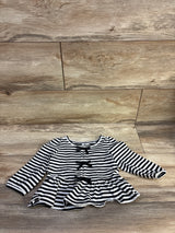 Janie & Jack Striped Bow Peplum Top White sz 12-18m