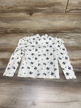 Baby Gap Floral Ivory Puff Sleeve Rib Shirt sz 2T