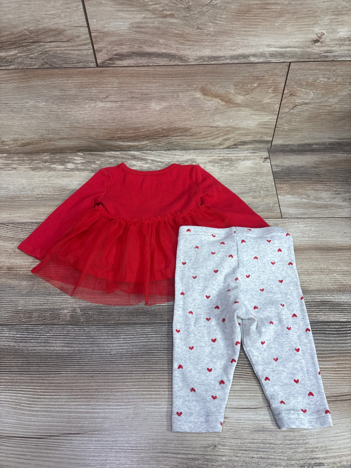 Carter's 2pc Tulle Shirt & Leggings Set Red sz 6m