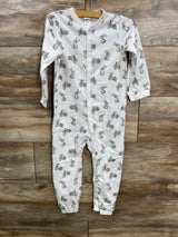 H&M Bunny Print Footless Sleeper White sz 2-3T