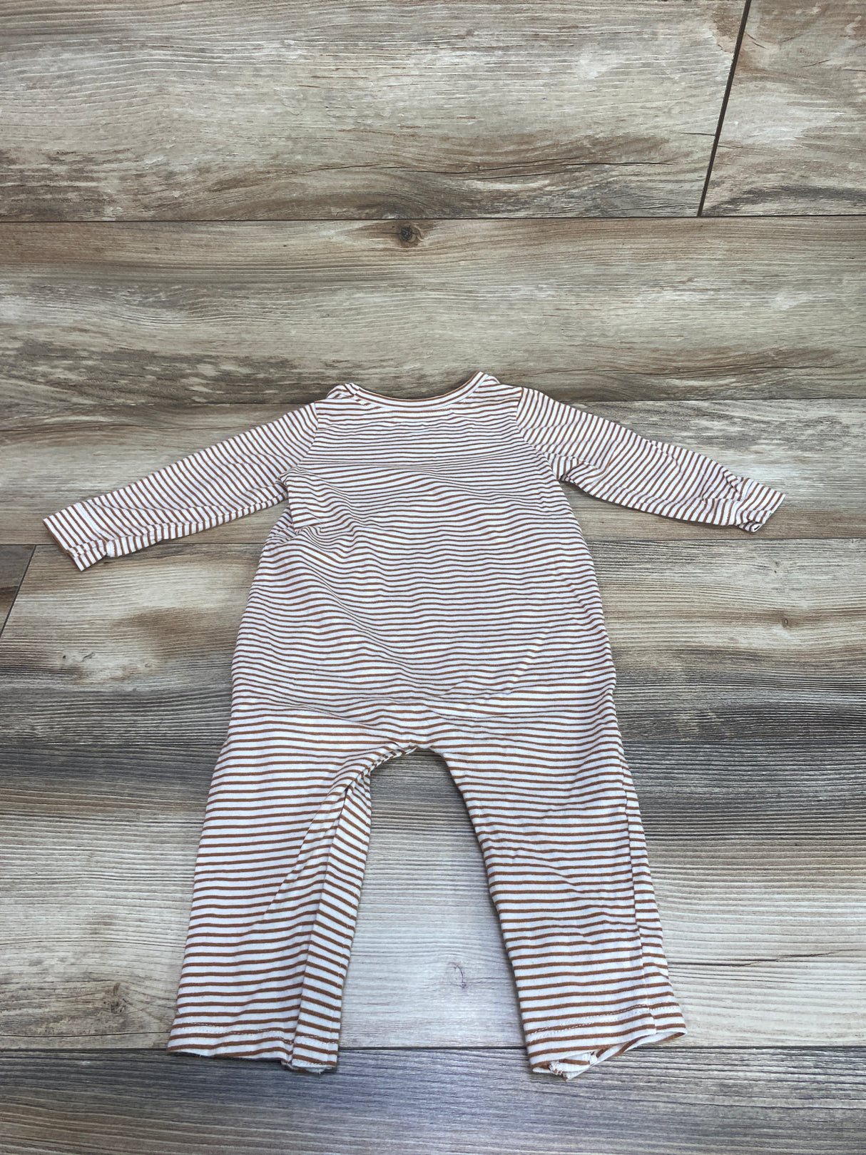 Old Navy Striped Coverall White/Brown sz 12-18m