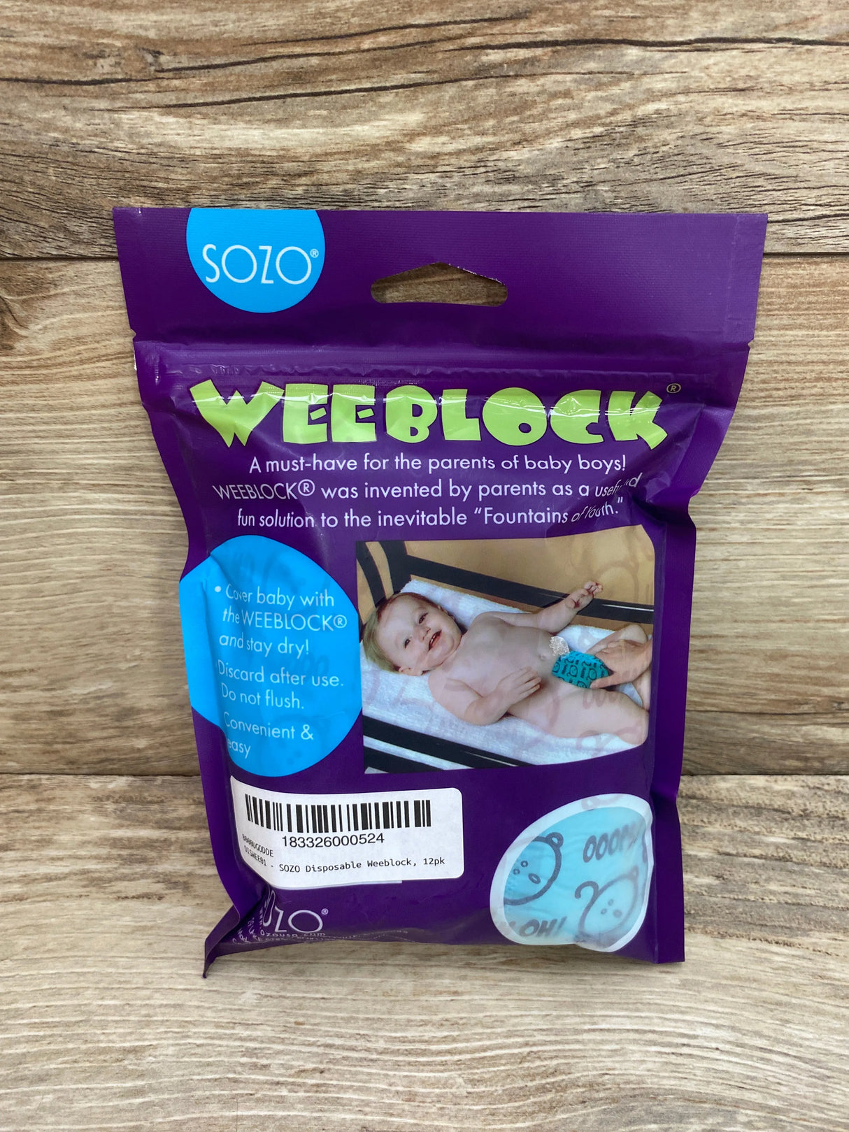 NEW Sozo Weeblock Disposable Wee Wee Protectors 12 Pack