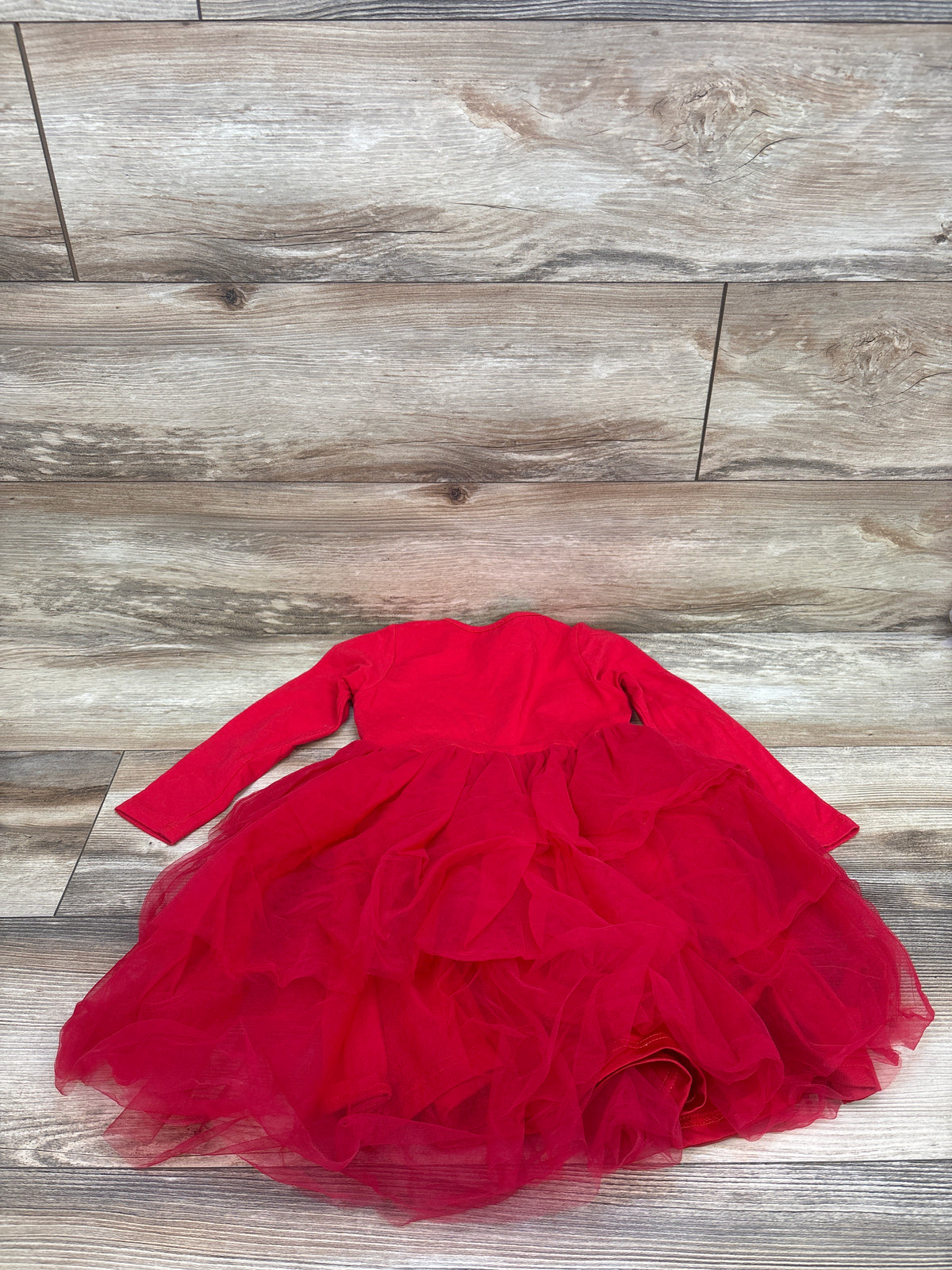 Arshiner Long Sleeve Tulle Dress Red sz 3/4T
