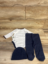 NEW NFL Team Apparel Denver Broncos 3pc Bodysuit & Footed Pants Set White sz 6-9m