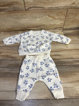 Just One You 2pc Floral Long Sleeve Shirt & Pants Set White sz 3m
