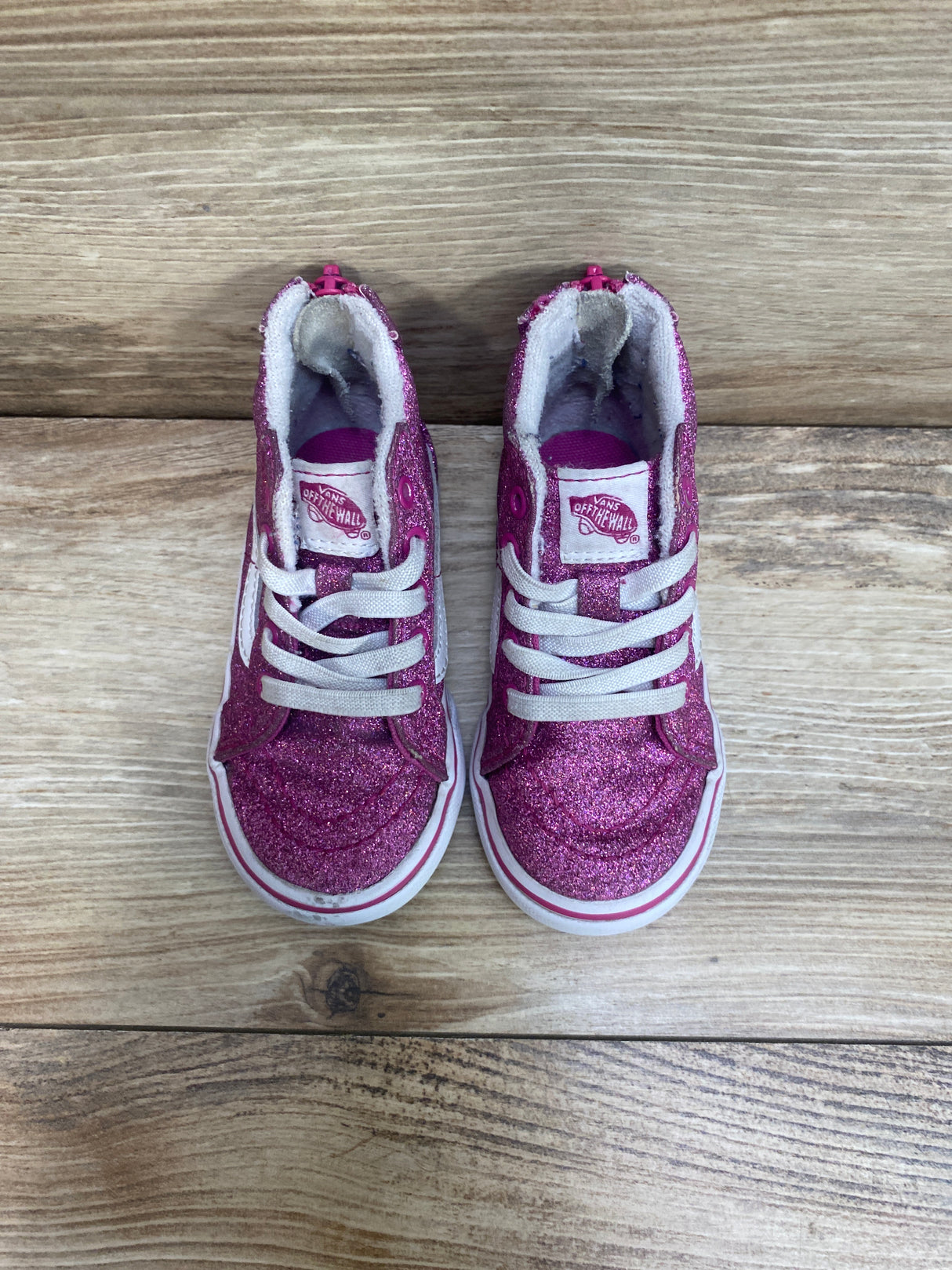 Vans Sk8-High Top Sneakers Pink Glitter Sz 6c