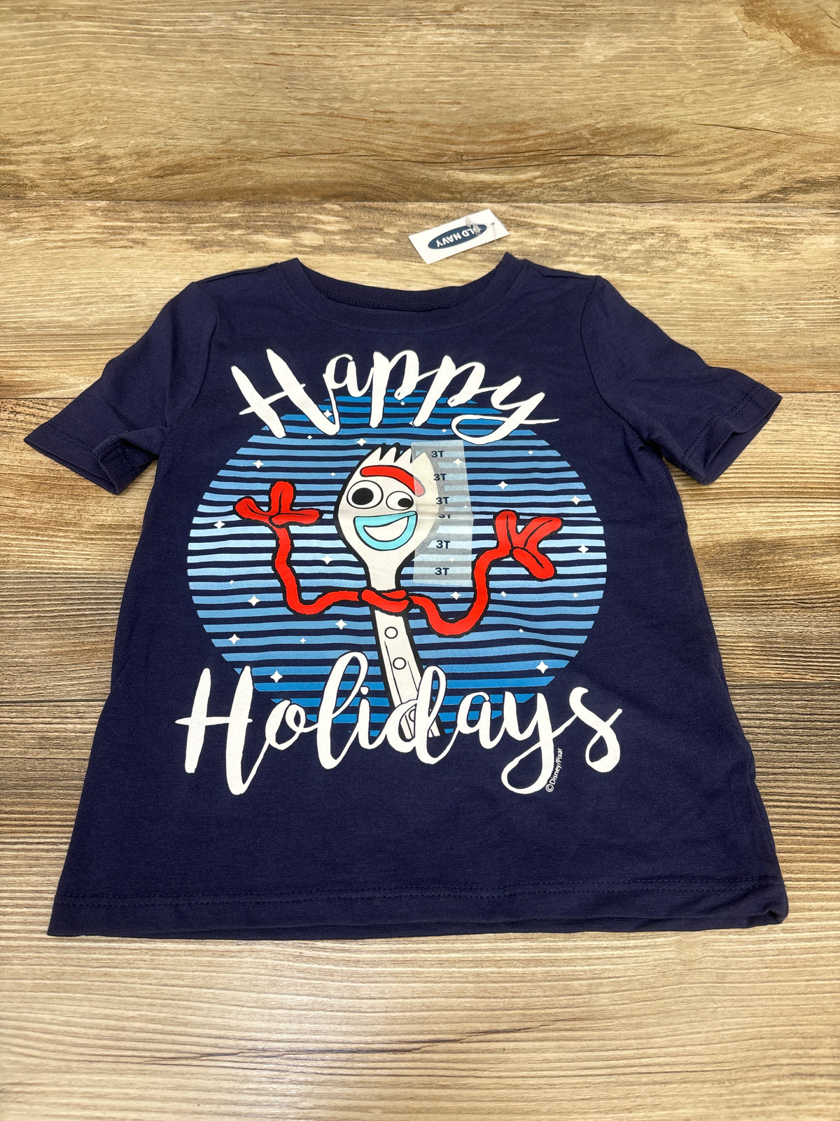 NEW Old Navy x Disney Toy Story Forky Happy Holidays Shirt Navy sz 3T