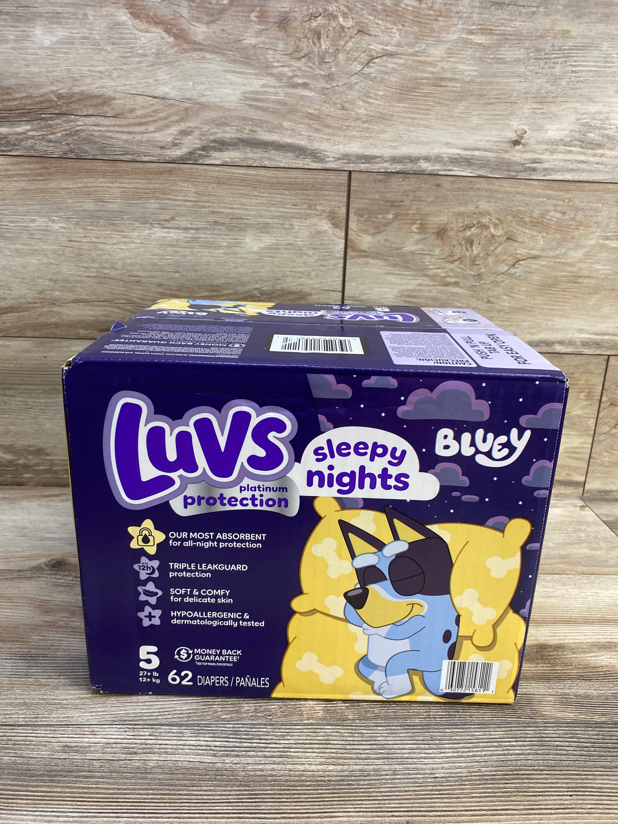NEW Luvs Platinum Protection Bluey Diapers Size 5 62ct.