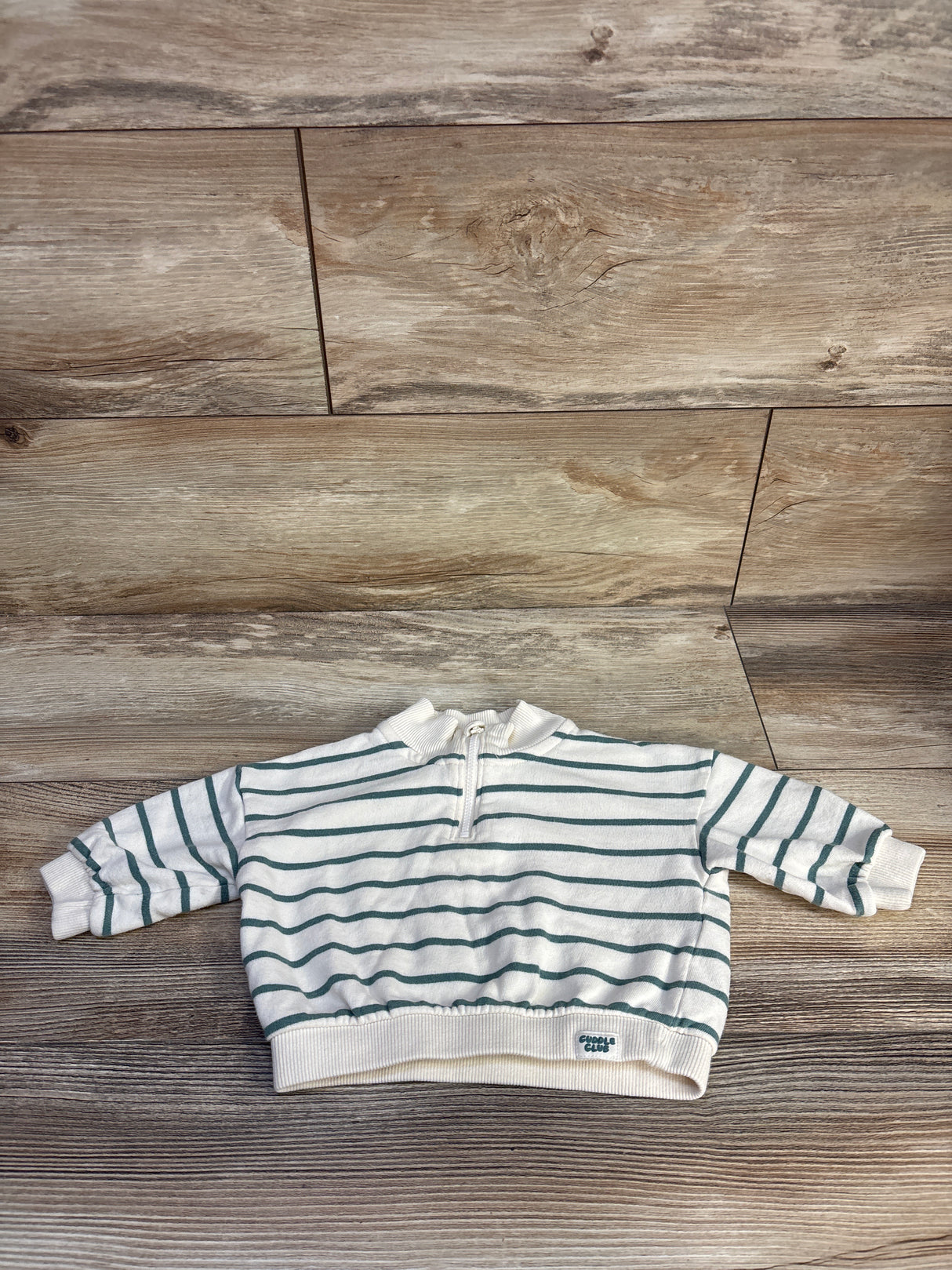 H&M Quarter-Zip Striped Sweatshirt Ivory sz 6m