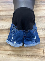 Full Panel Denim Distressed Shorts Blue sz Large