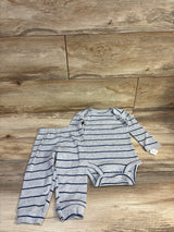 NEW Just One You 2pc Striped Bodysuit & Pants Set Grey sz 12m