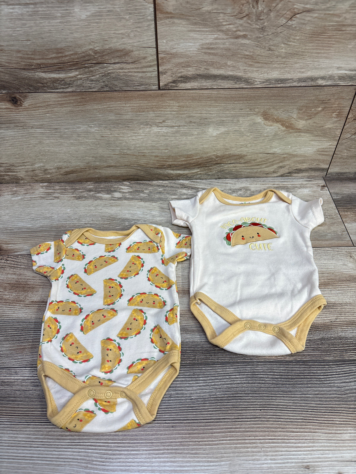 Chick Pea 2pk Taco Bodysuits Cream sz 0-3m