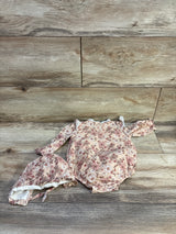 Nicole Miller 2pc Floral Bubble Romper & Bonnet Set Peach sz 6/9m
