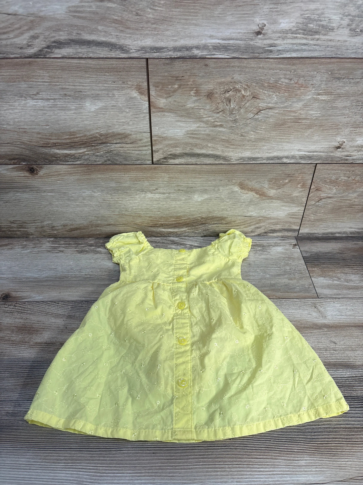 Penelope Mack Button-Front Embroidered Bodysuit Dress Yellow sz 18m