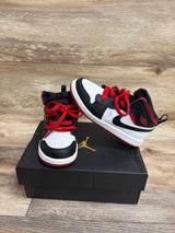 Air Jordan 1 Mid TD 'Gym Red Black Toe' Sneakers sz 9c
