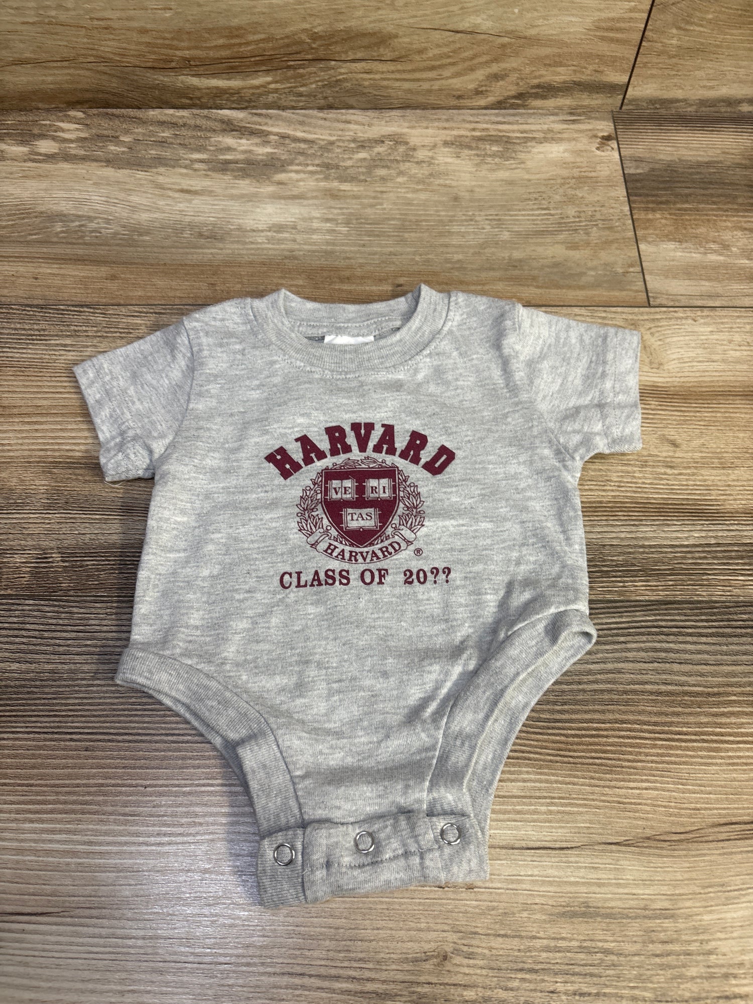 Kiddy Kats Harvard Class of 20?? Bodysuit Grey sz 6m