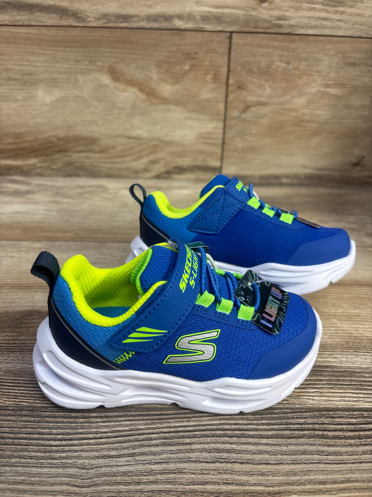 NEW Skechers S-Lights Glide-Step Light-Up Sneakers Blue sz 6c