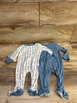 NEW Cloud Island 2pk So Very Soft Modal Sleepers White/Blue sz 0-3m