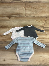 NEW Asher and Olivia Kimono Long Sleeve Bodysuits Blue 3pk sz Preemie