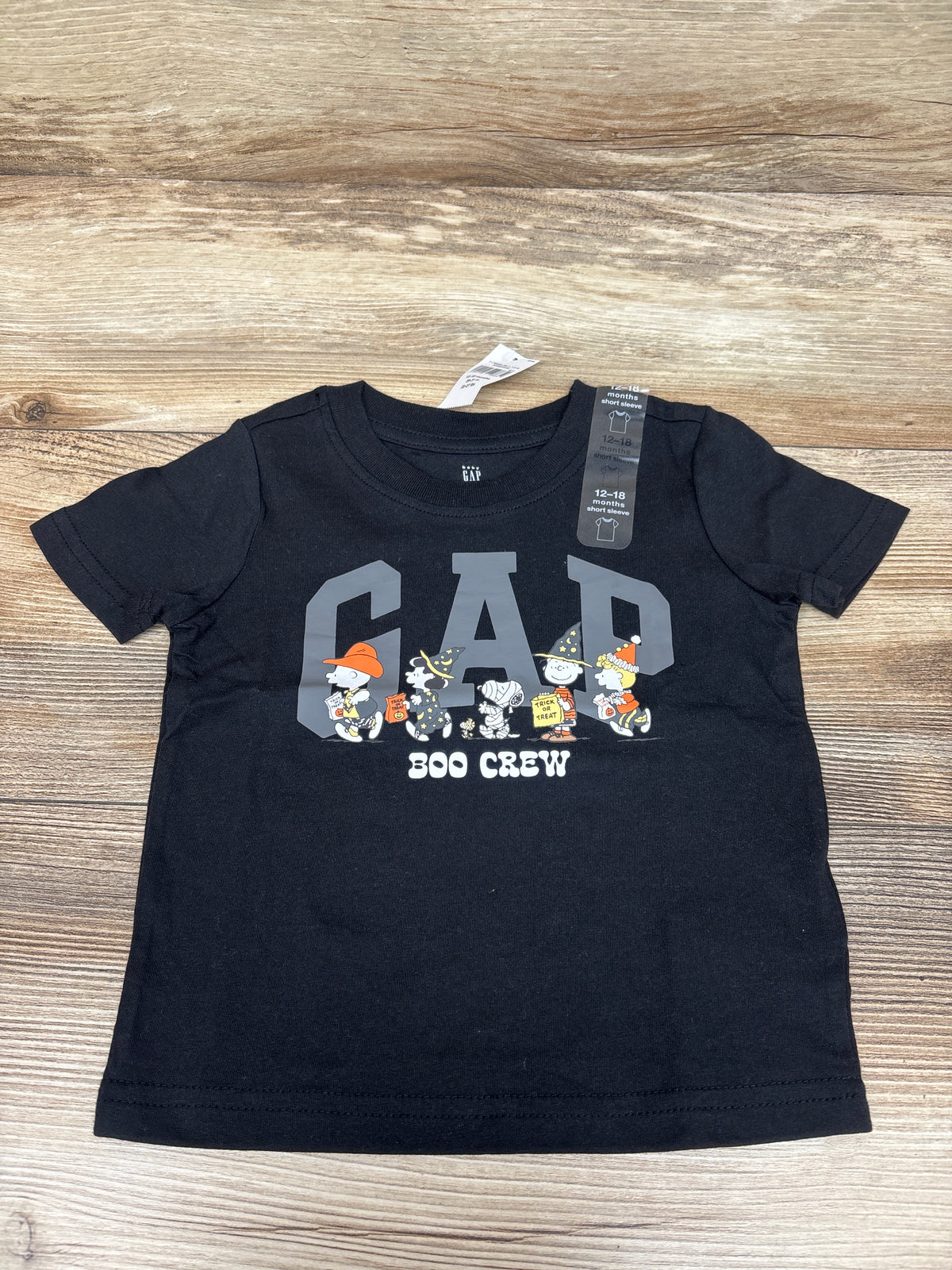 NEW Baby Gap x Peanuts Boo Crew Shirt Black sz 12-18m
