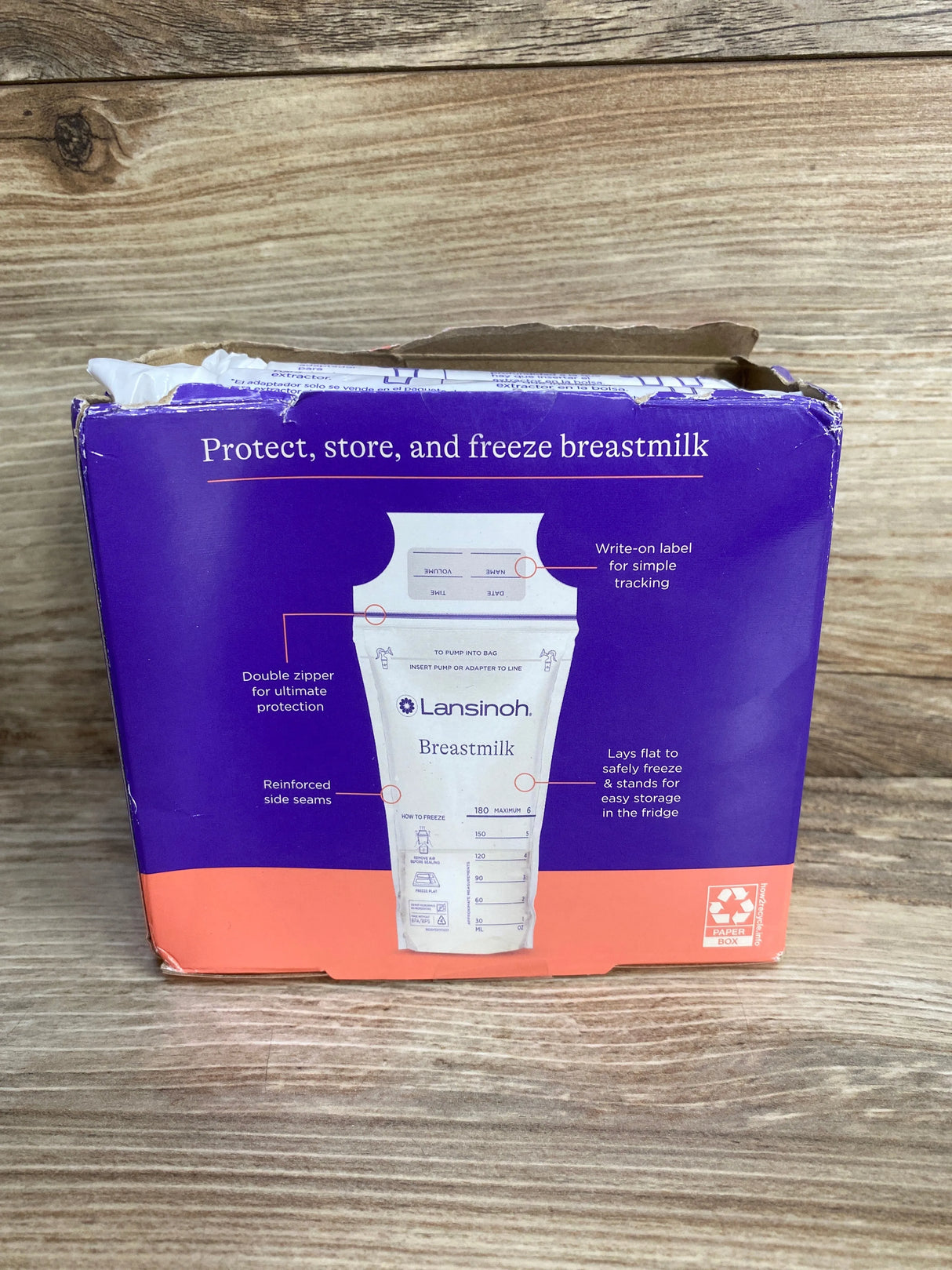 Lansinoh 79ct Breastmilk Storage Bags, 6oz