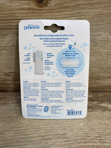 NEW Dr. Brown's 2pk Silicone Finger Toothbrush W/Travel-Storage Case 3m+