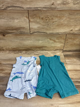 NEW Carter's PurelySoft 2pk Henley Rompers Blue sz 3m