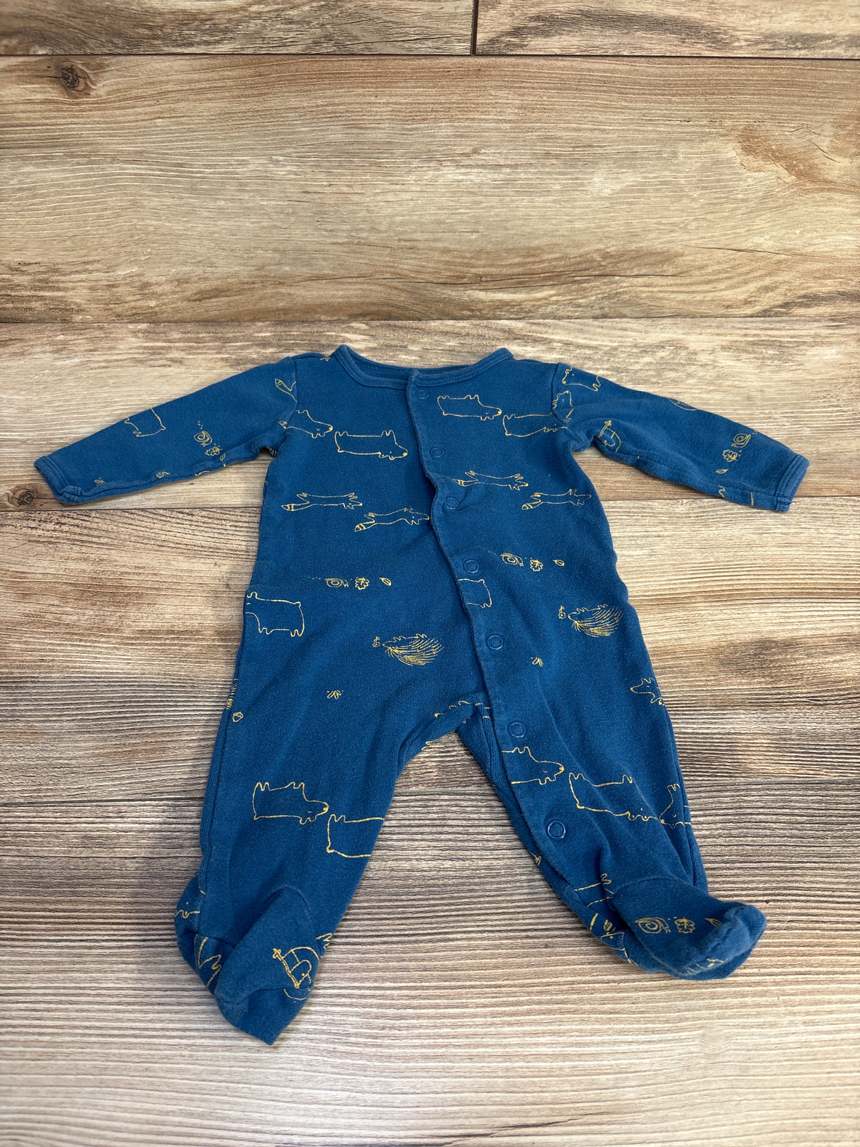 Carter's Animal Print Footed Coverall Blue sz 3m