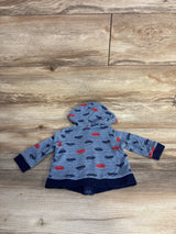 Car Print Full Zip Hoodie Blue sz 9m