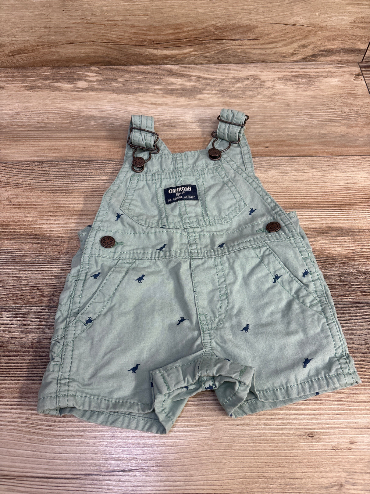 OshKosh Dinosaur Shortalls Mint sz 3m
