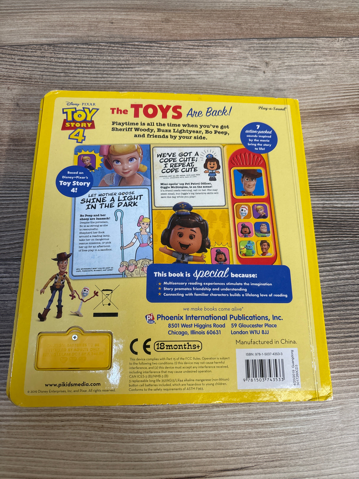 Disney Pixar Toy Story 4 The Toys Are Back! Sound Book