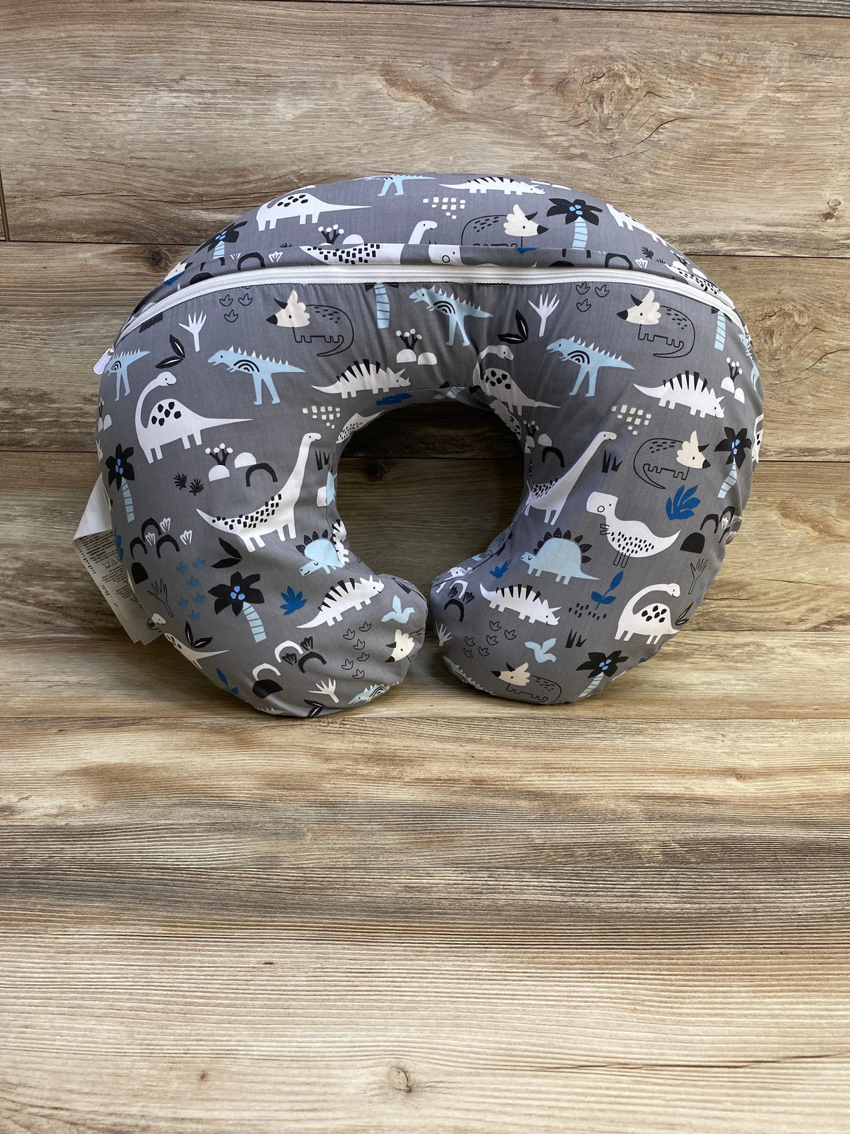 Boppy Nursing Pillow with Grey Dinosaurs Cover