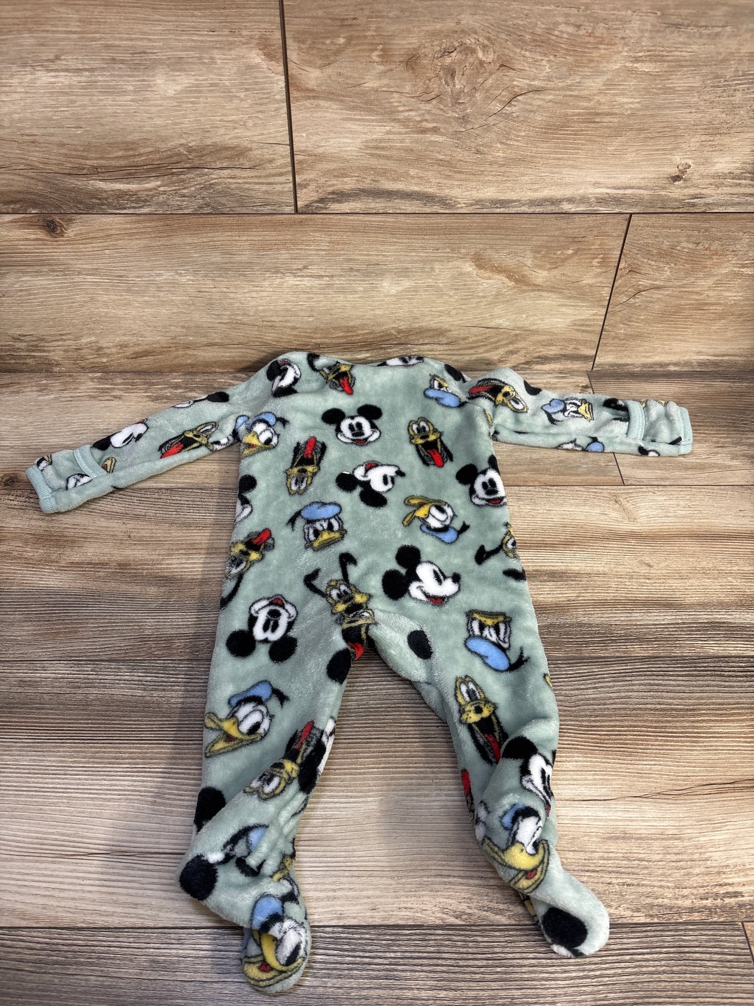 Disney Baby Mickey Mouse Blanket Sleeper Green sz 6/9m
