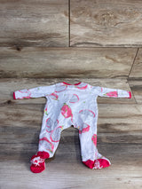 Burt's Bees Dragon Fruit Sleeper White sz Newborn