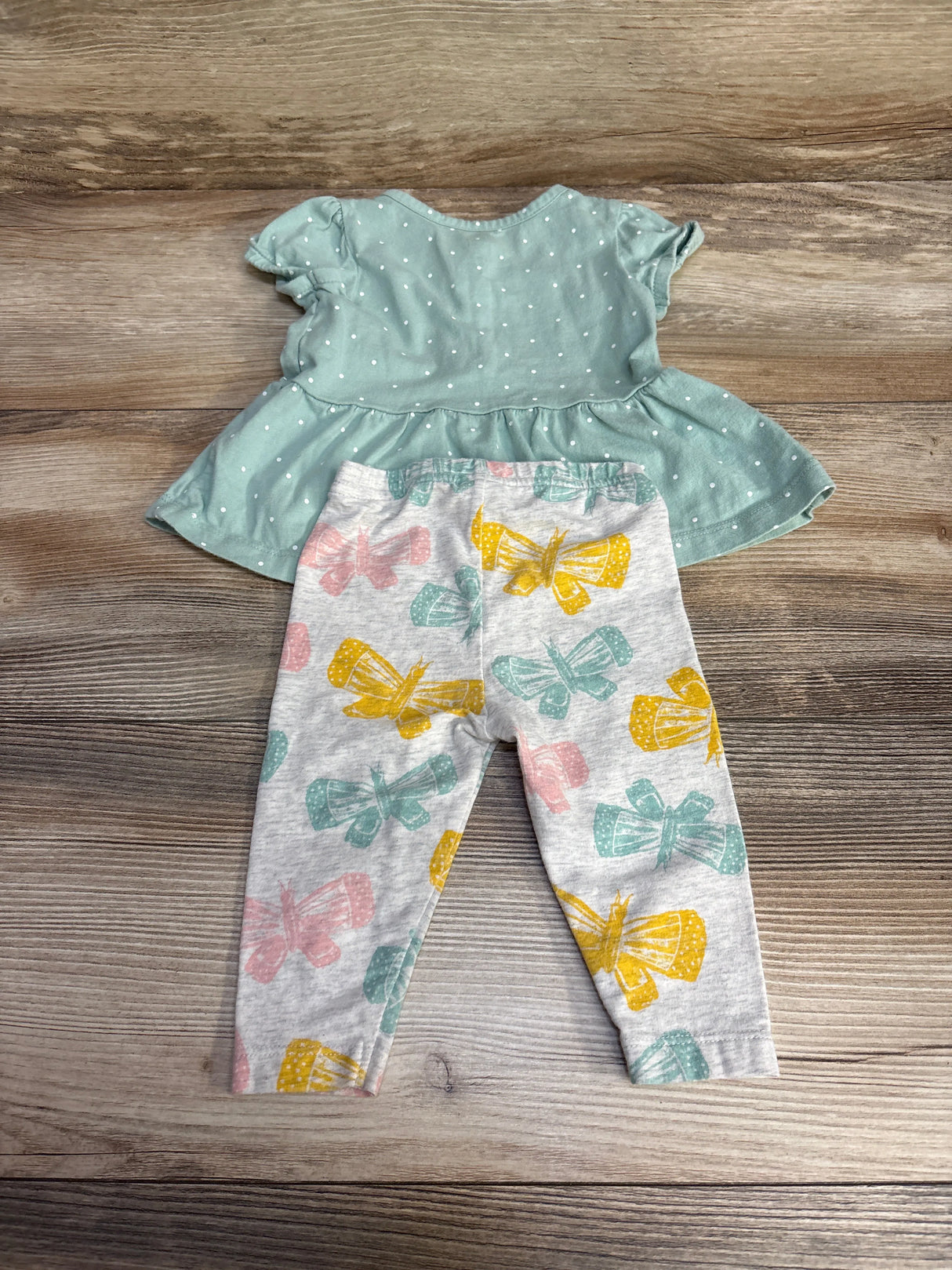 Just One You 2pc Butterfly Top & Leggings Green sz 6m - Me n Mommy To Be