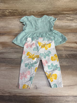 Just One You 2pc Butterfly Top & Leggings Green sz 6m - Me n Mommy To Be