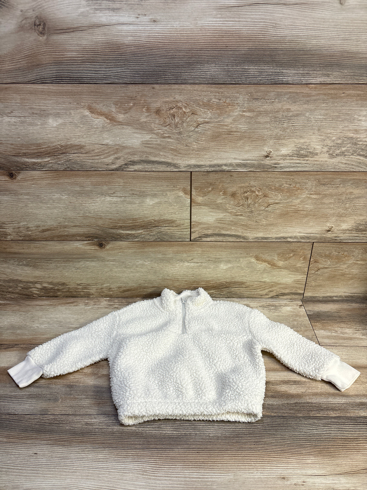 Baby Gap Sherpa Quarter-Zip Pullover Sweatshirt Ivory sz 3T