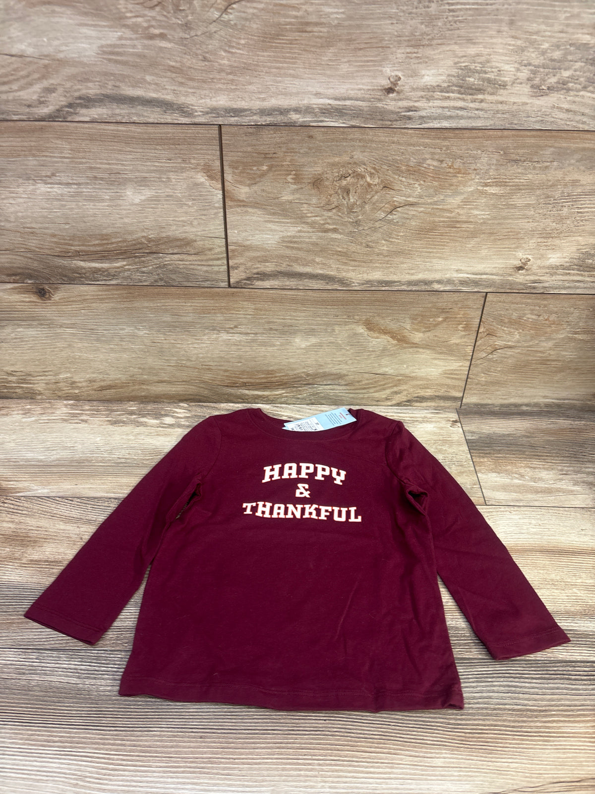 NEW Cat & Jack Happy & Thankful Shirt Maroon sz 3T