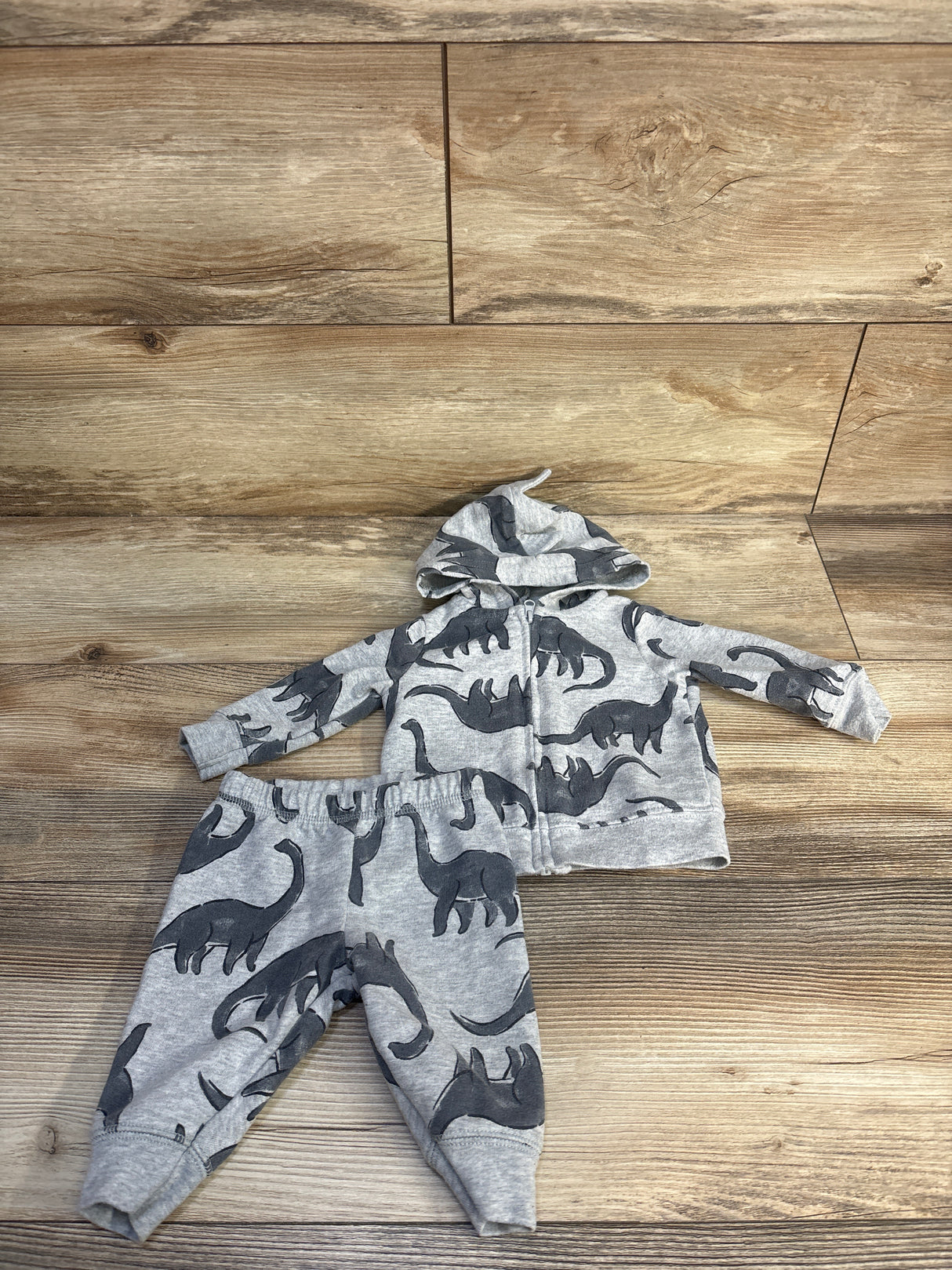 Just One You 2pc Dinosaur Zip-Up Jacket & Joggers Set Grey sz 3m