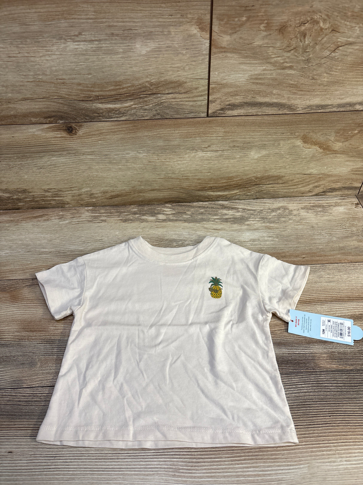 NEW Cat & Jack Pineapple Shirt Beige sz 12m