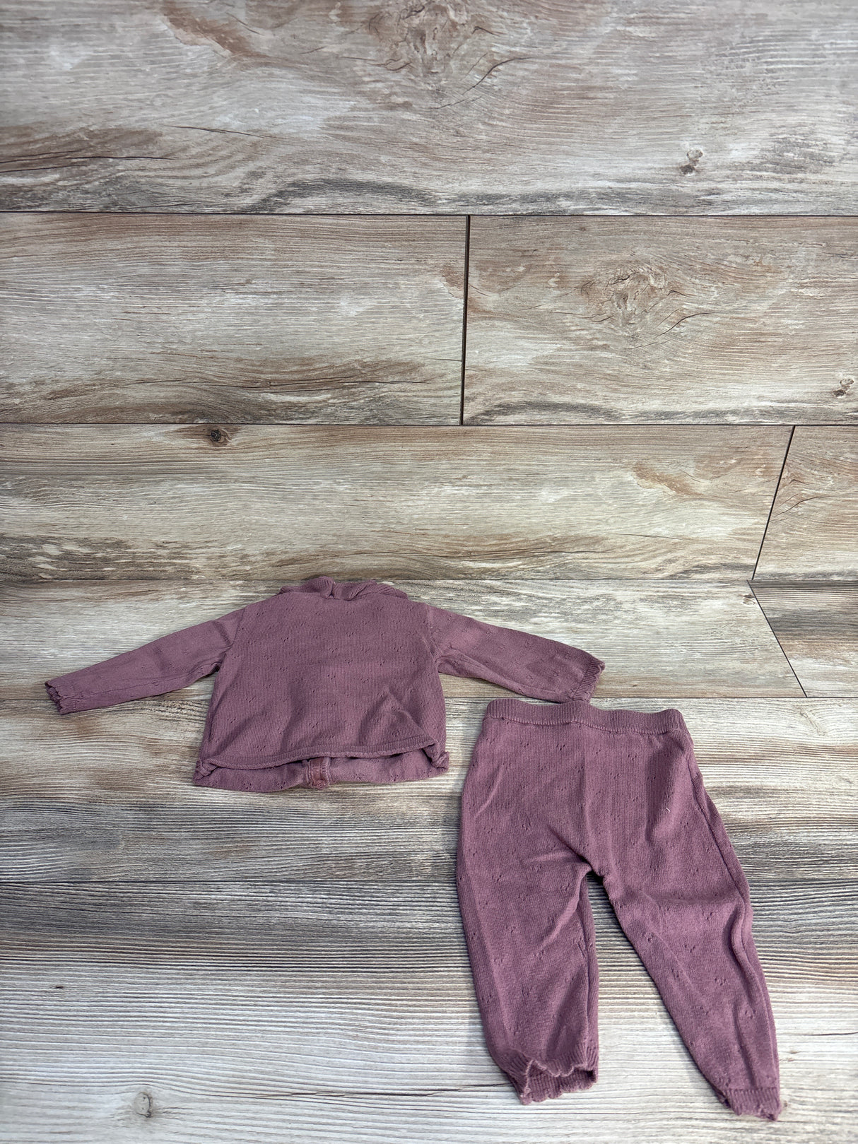 H&M 2pc Long Sleeve Top & Pants Set Mauve sz 3m