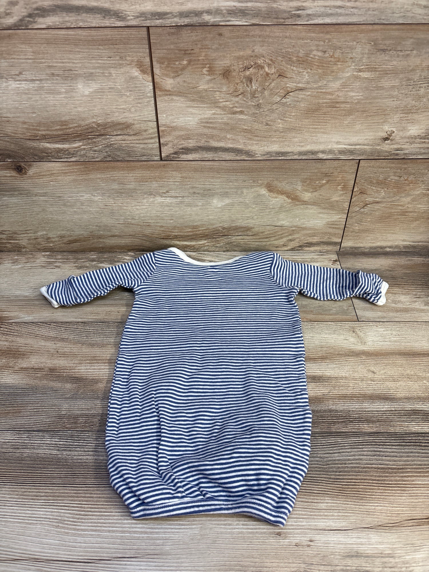 Touched By Nature Striped Sleeper Gown Navy sz 0-6m